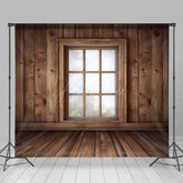 Aperturee - Aperturee Bright Retro Wooden Cabin Window Photography Backdrop